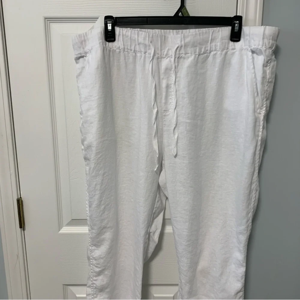 Caslon White Tulip Ankle Cropped Pants Relaxed Fit White 2XL - Picture 4 of 9